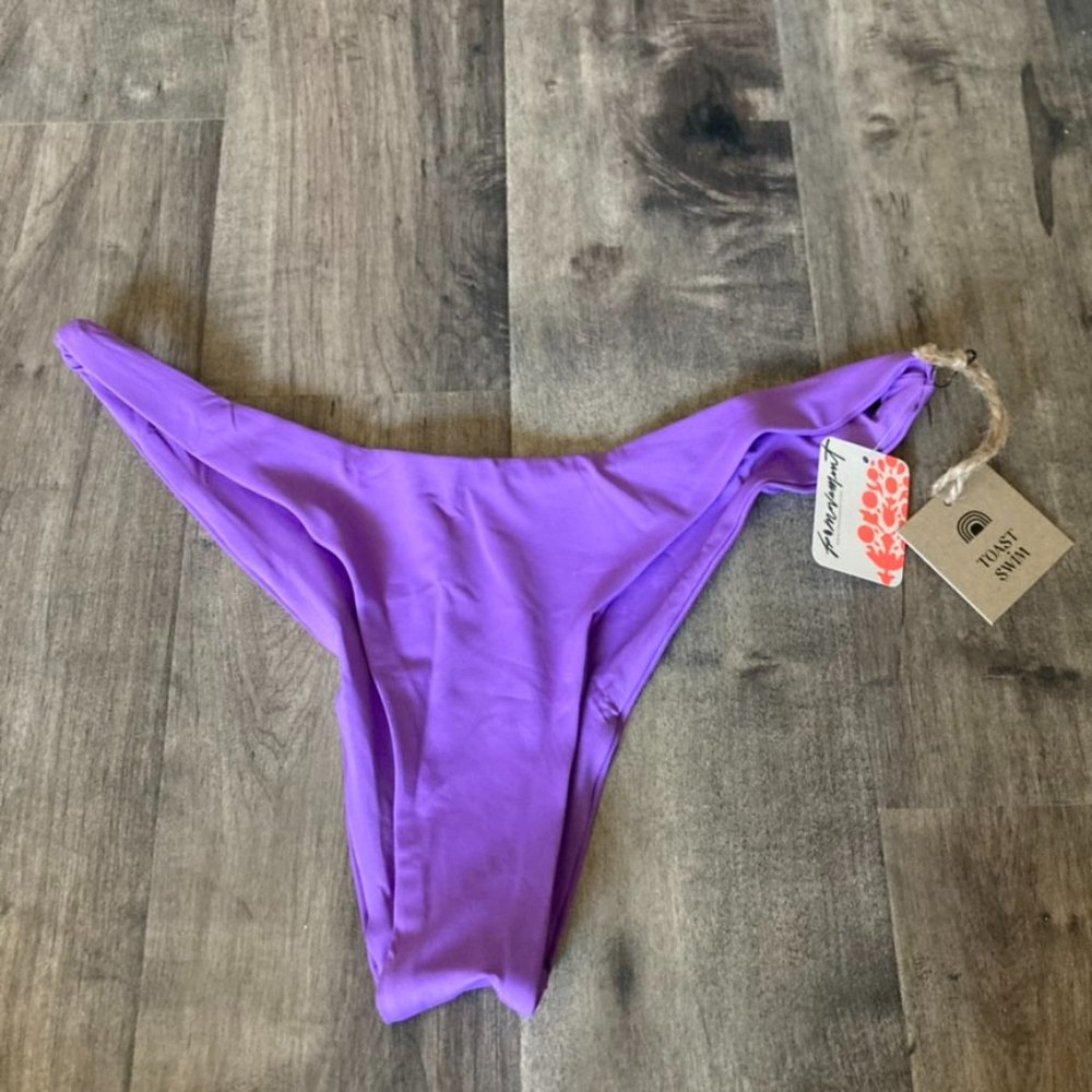 Free People Purple High-Cut Bikini Bottom - Toast Swim